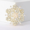 High-end universal cute zirconium, brooch, sophisticated accessory, pin, with snowflakes