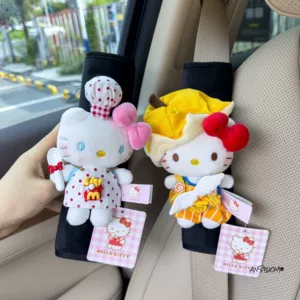 Authentic Hellokitty Car Seat Belt Shoulder Cover Anti-Wear Clothing Protective Cover Creative Decoration Universal for All Seasons