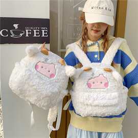 秋冬2026新款可爱毛绒包动漫小羊公仔学生双肩包大容量日系JK少女