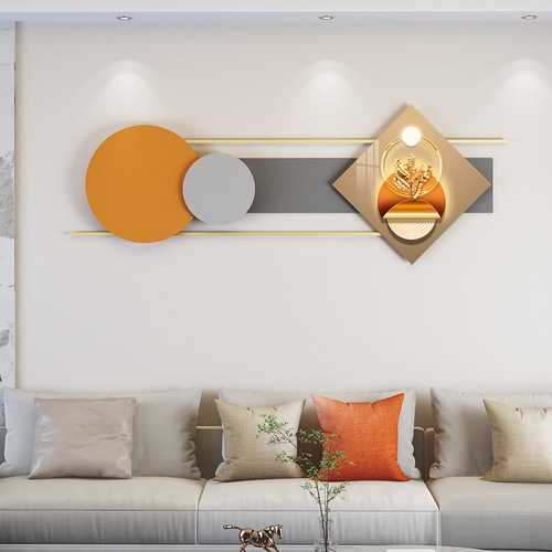 Bedroom large size wall-mounted 3D combination decorative item corridor painting hotel apartment wall decoration metal wall hanging