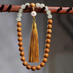 澳洲檀香手持DIY金色雛菊款規格1.0汽車後視鏡掛件飾品念珠廠批發