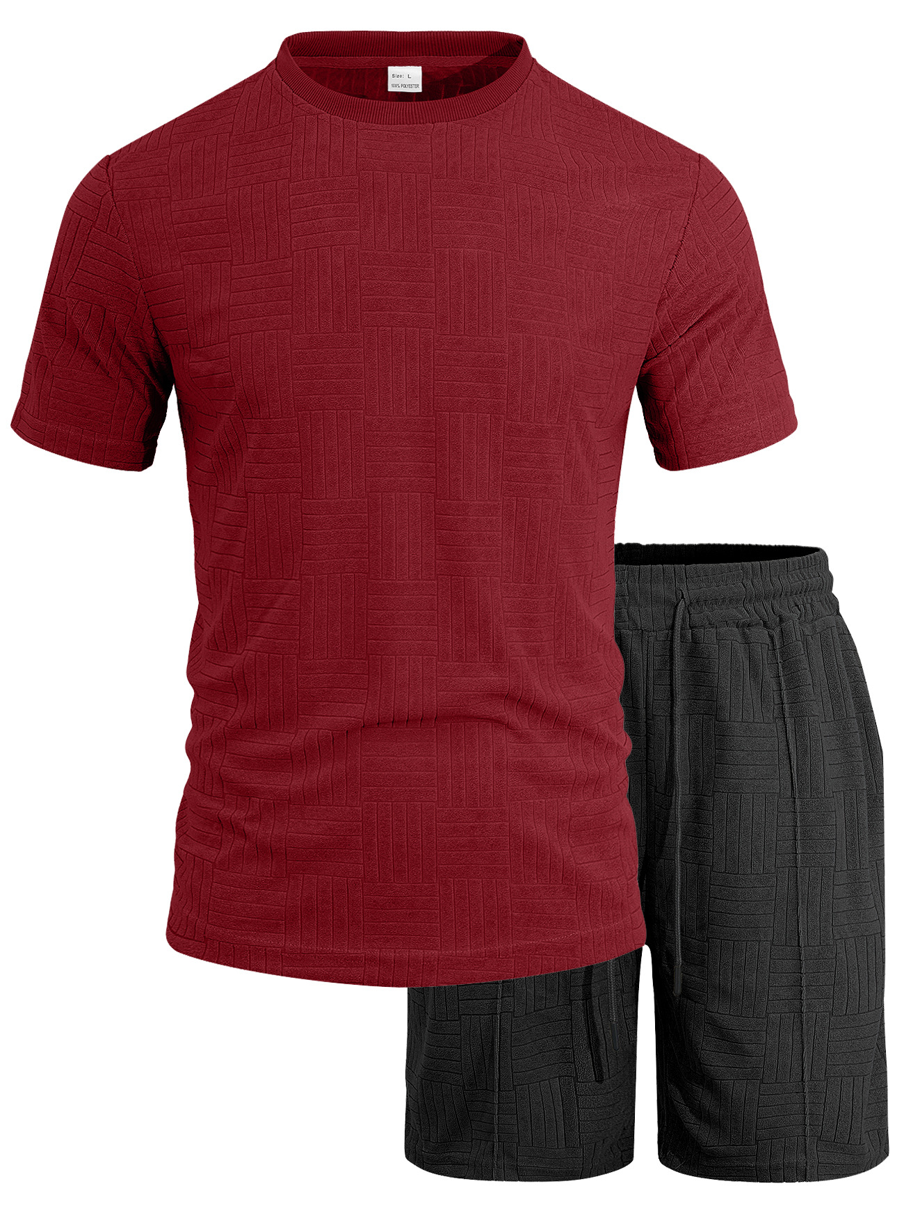 Toallas de hombre transfronterizas, ropa de botellas, pantalones cortos de mangas cortas, comercio exterior, verano transpirable, juego de deportes estadounidenses de dos piezas
