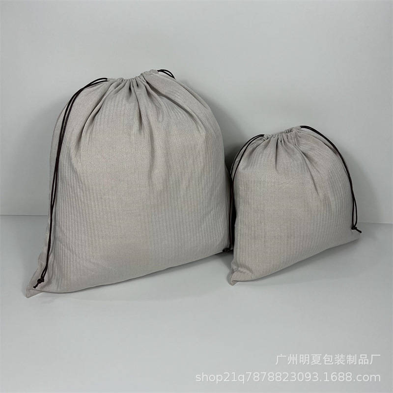 棉布束口袋现货鞋子抽绳棉麻收纳布袋包包帆布收口防尘袋丝印logo