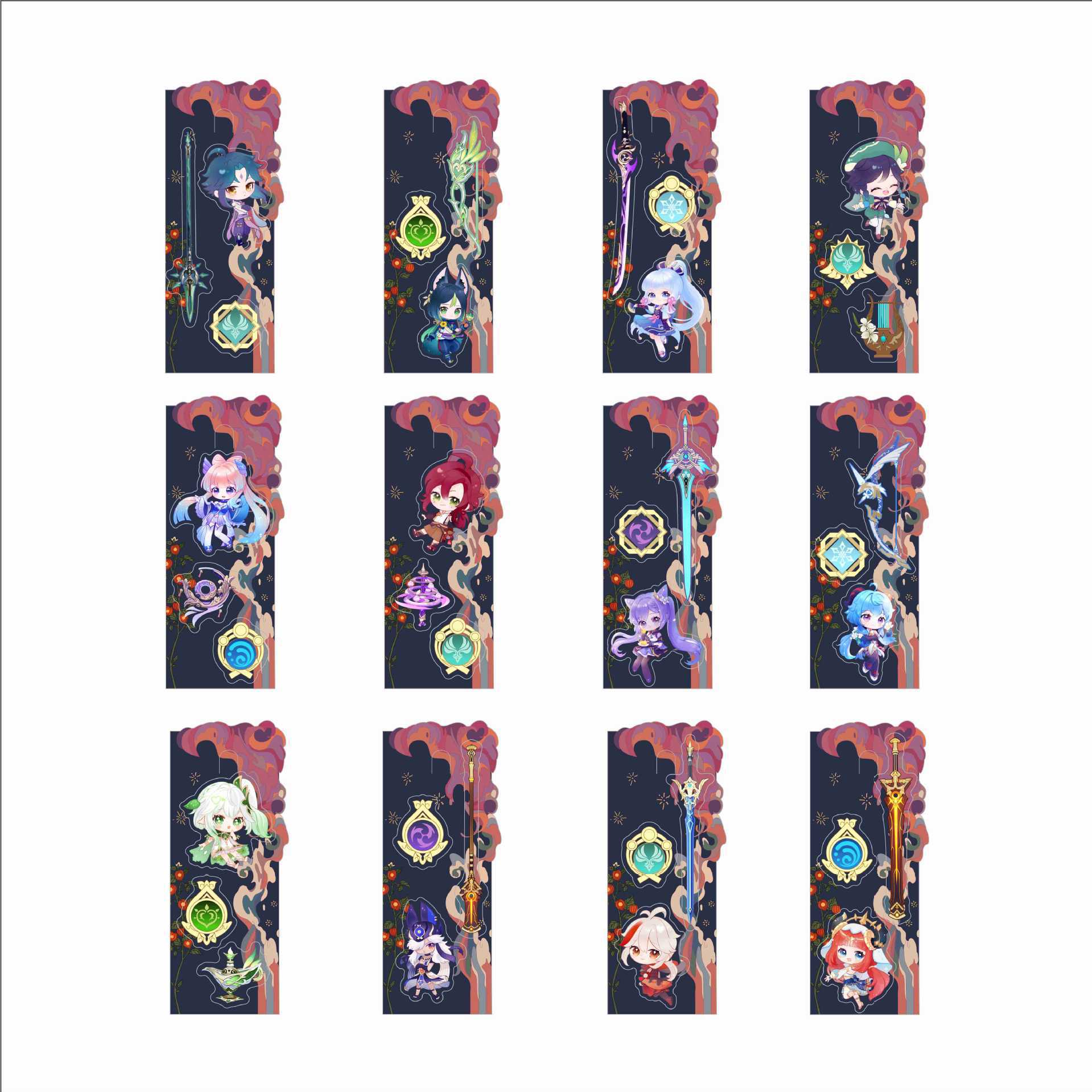 The original God Genshin badge Brooch Acrylic Key buckle Pendant periphery Naxi Shiner Nel