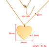 Sophisticated pendant stainless steel heart-shaped heart shaped, necklace, accessory, 33mm, mirror effect