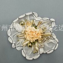 五叶花瓣 手工立体花加珠 服装花朵 鞋花 头饰 鞋花包包花朵配饰