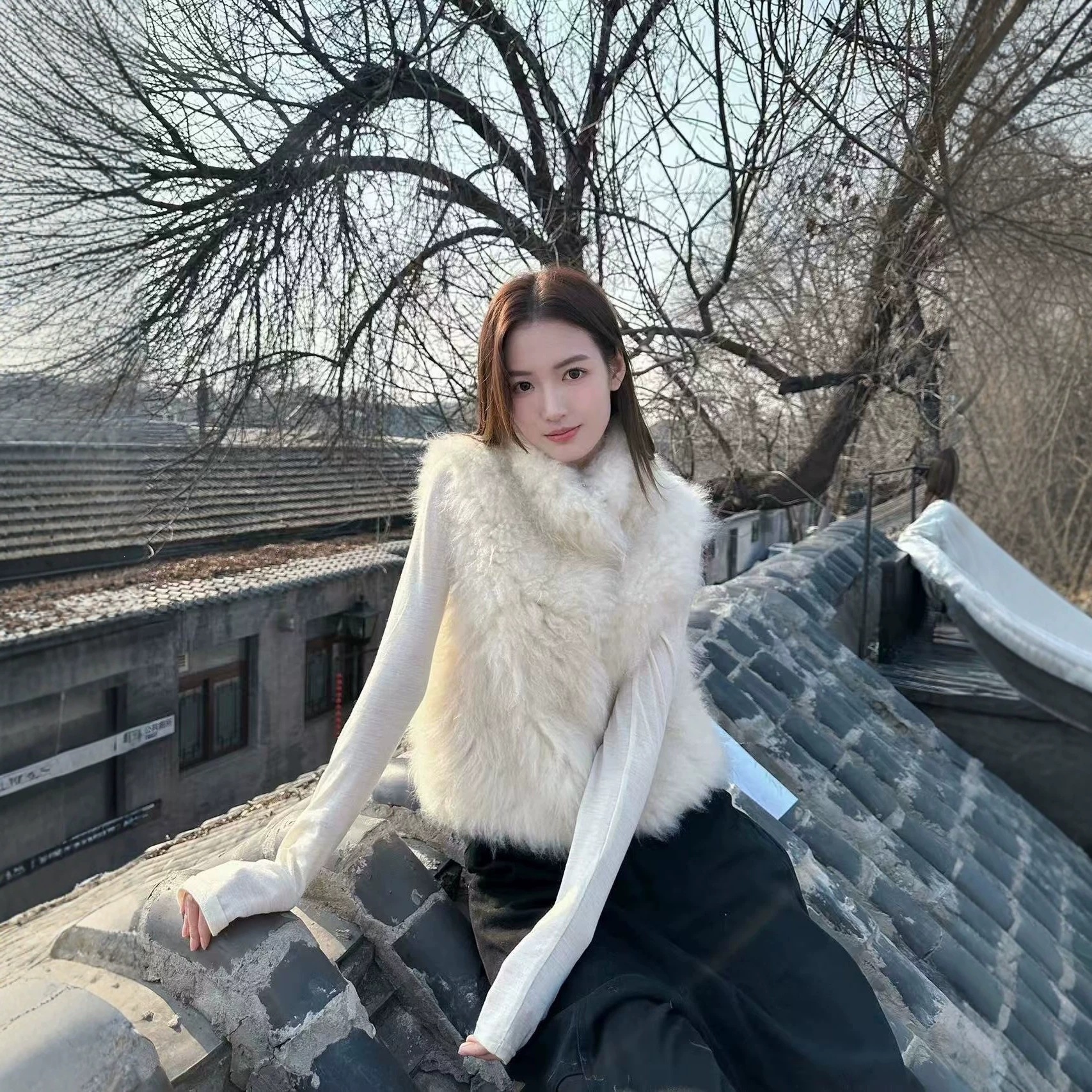 年新款马夹短款皮草马甲外套时尚气质上衣女