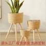 定制实木客厅编织花盆