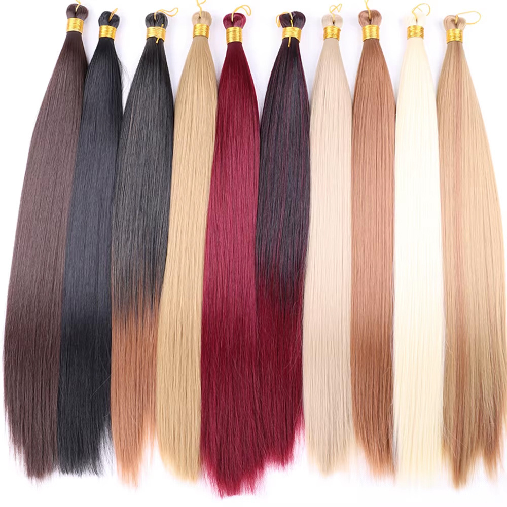 Peruca europea y americana, cabello largo, cabello recto, cabello trenzado, cabello recto a granel, cabello de crochet, cabello recto
