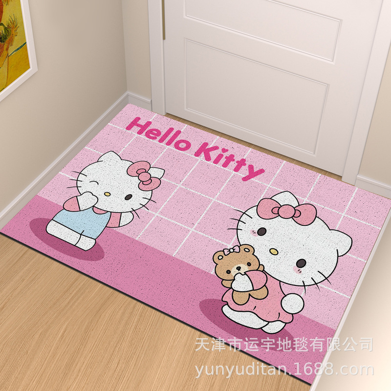 hellokitty入户门丝圈地垫玄关进门蹭土门垫耐磨耐脏可裁剪脚垫|undefined