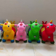 メーカー直販PVC児童空気入り玩具彩色絵跳馬双頭馬閃光音楽器