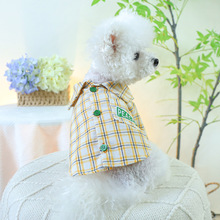 宠物圈狗狗猫猫服装服饰春夏薄款中小型犬两脚衣格子和平衬衫