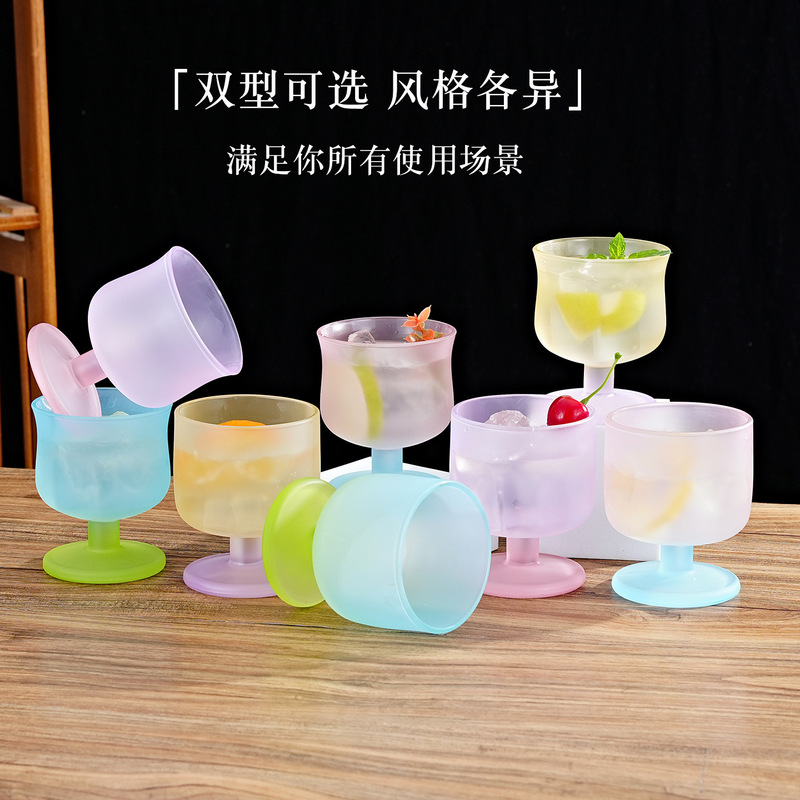 Macaron-Colored Tall Glass Cup, Instagram-Style Gradient Frosted Juice Cup, Household Cold Drink Cup, Trendy and Aesthetically Pleasing