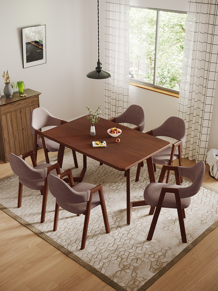 Dining Table for Home Small Apartment Square Table Living Room Dining Table and Chair Combination Table for Eating Imitation Solid Wood Dining Table Rectangular Coffee