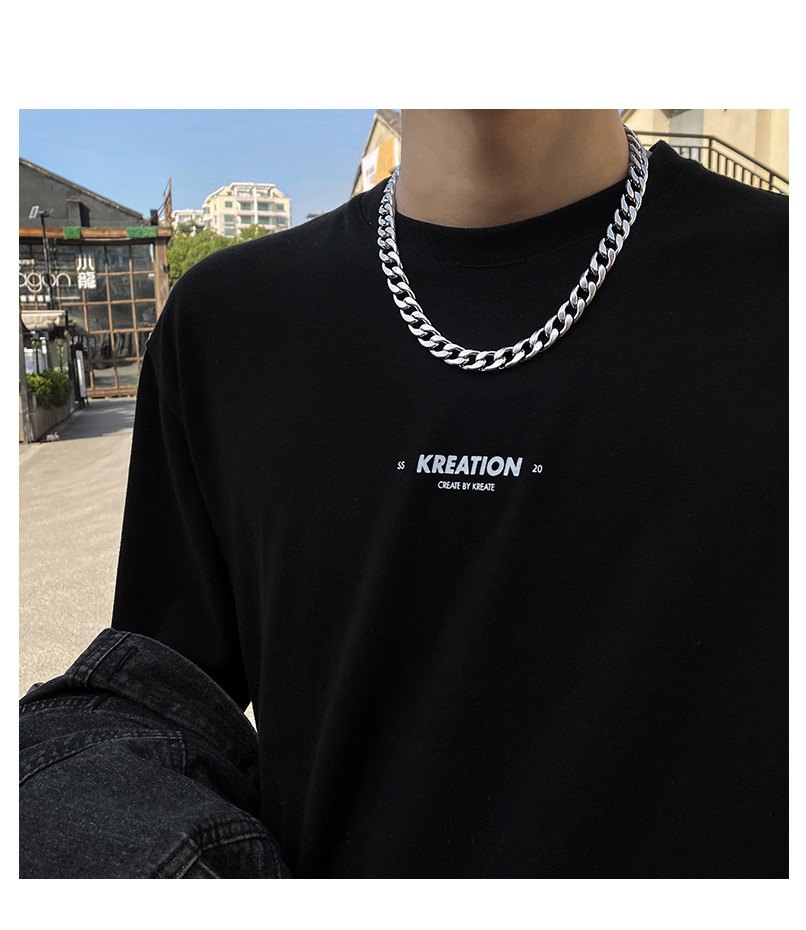 Miesten kaulakoru, yksinkertainen ja monipuolinen, kuubalainen riipus, niche-design, hip hop punk riipus, trendikäs solisluuketju, diskotarvikkeet_voghion.com
