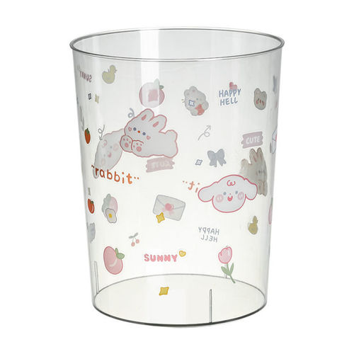 Desktop trash can cream style ins transparent cute girly heart student desk dormitory paper scraps storage bucket paper basket
