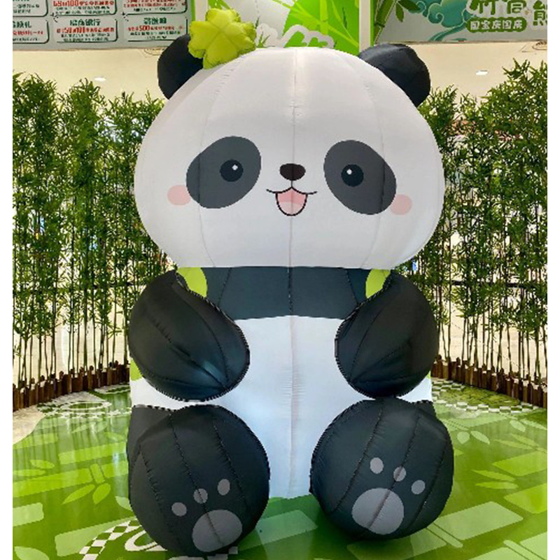 充气熊猫卡通气模美陈ip公仔定 制商场户外大型龙年吉祥物人偶