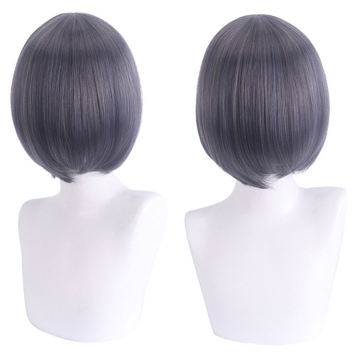 Lord Shengda cosplay wig face-reducing short hair thickened version face-reducing short hair colorful bobo wig