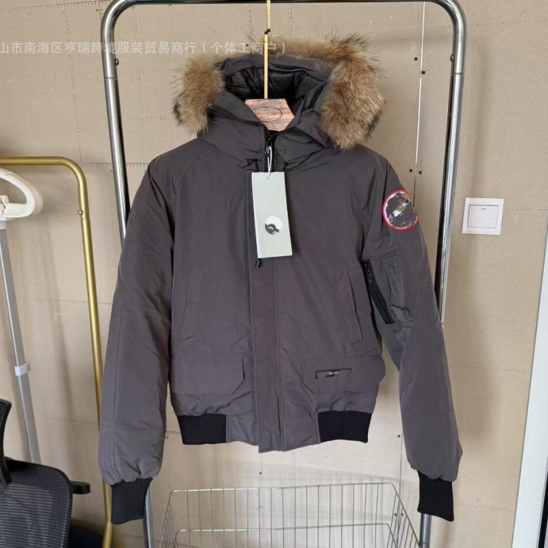 01款大鹅飞行员夹克情侣冬季防寒男女毛领外套加拿大跨境羽绒棉服|undefined