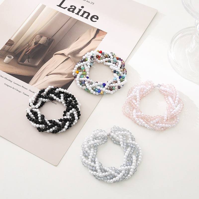 Elegant Multicolor Glass Beaded Hair Tie display picture 1