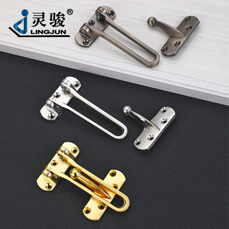 Дверь спальни отеля, цинковый сплав, средняя противоугонная пряжка, отельный болт, замок, противоугонная прочная защитная дверная пряжка