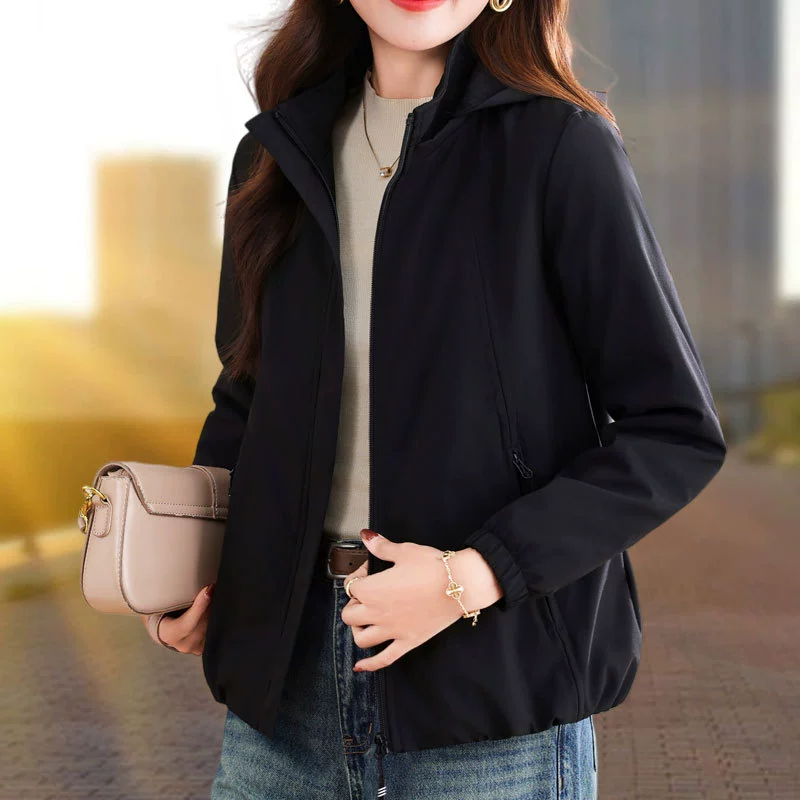 Демисезонная тёплая короткая windproof куртка, плюс размер