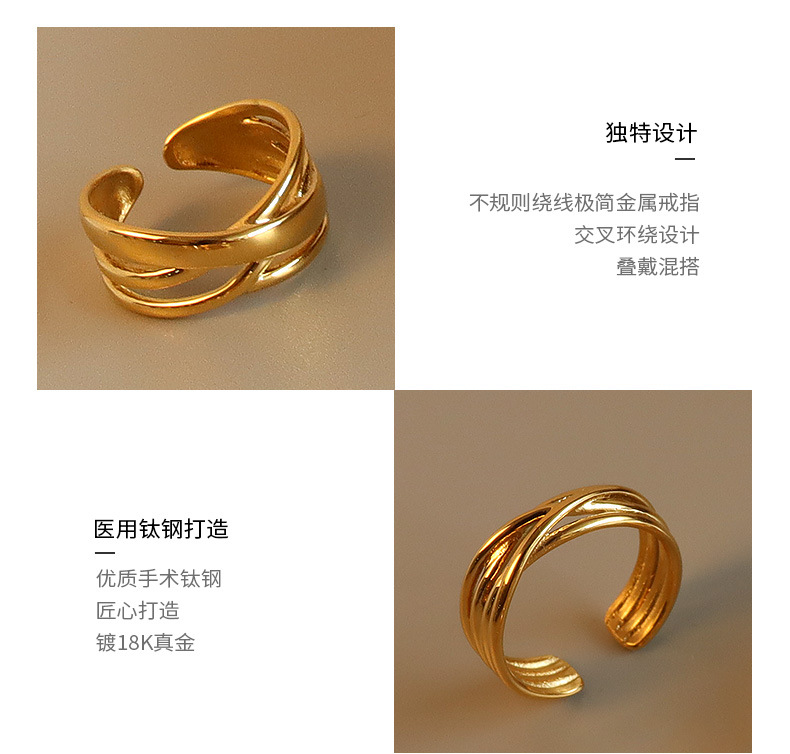 Fashion Multi-layer C-shaped Opening Ring display picture 3