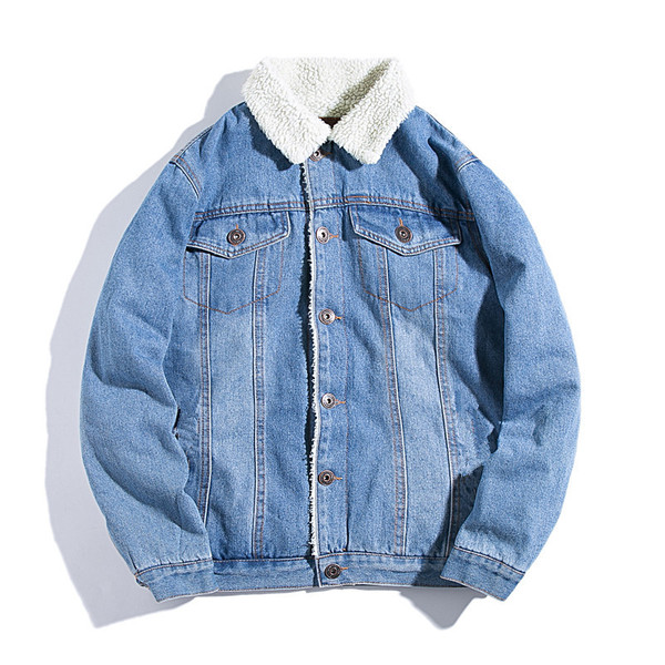 Velvet warm denim cotton down jacket
