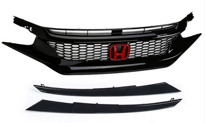 Big Surrounded – Rear Lip, Fixed Wing, Small Surround - 21-civic-hatchback-small-honeycomb-grille-hollow-red-label