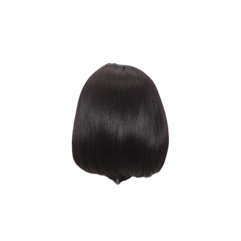 Factory wholesale star with full real hair wig ladies short straight hair partial natural fluffy temperament bobo head