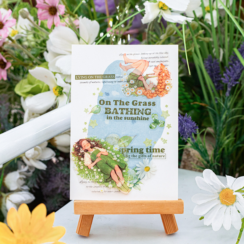 Un día hermoso, la cinta PET para personajes de la serie Songri, los personajes de texto se pueden cortar, la cinta de cuentas de collage