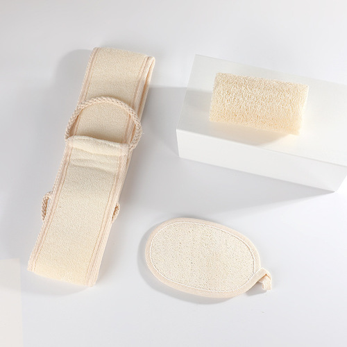 Three-piece bathing and scrubbing set, back strips, back rub, decontamination loofah gloves, mud rub, bathing toiletries, loofah segments