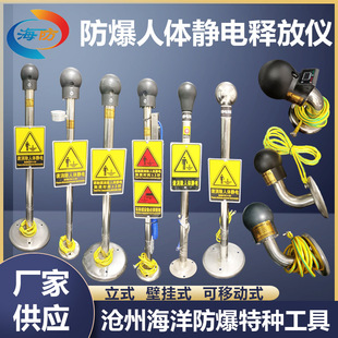 Explosion-proof Human Body Electrostatic Release Instrument Stainless Steel Sound and Light Voice Digital Display Alarm Human Car Integrated Vertical Wall-mounted
