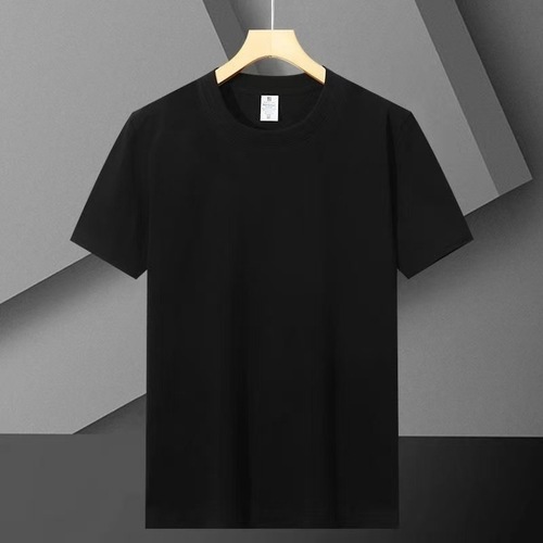 Men's round neck solid color T-shirt short sleeve summer casual simple thin base short sleeve top