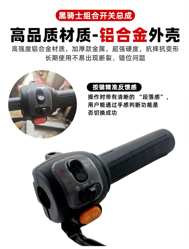 Electric Racing Pigeon Black Knight A10/B2/B3Plus Combination Switch Horn Start Dual Flash Gear Shift Handlebar Assembly