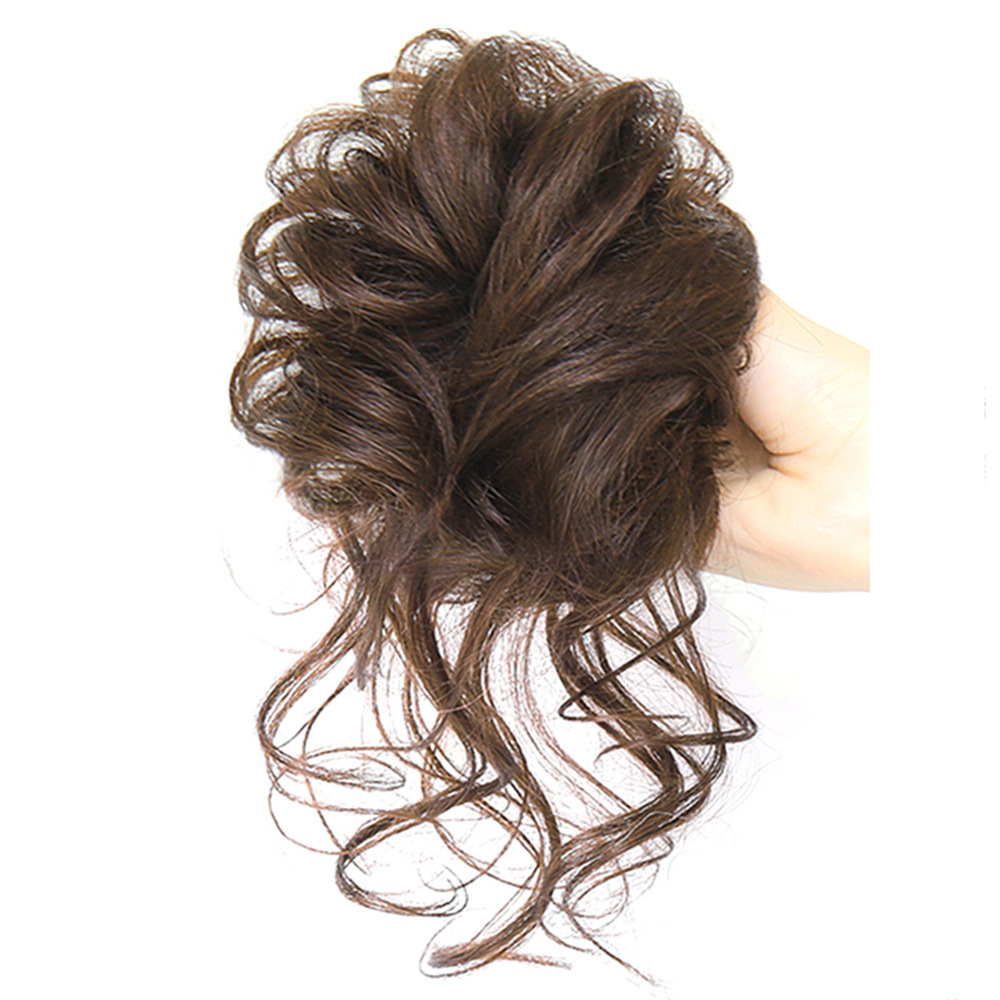 Foreign trade supply synthetic bun wig messy long hair hair circle elastic hair bag wig circle fluffy hair circle ball head