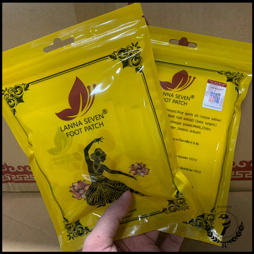 Thai foot patches LANNA SEVEN foot patches 10 patches/bag mugwort, ginger, bamboo vinegar, lavender patches to remove moisture and help sleep
