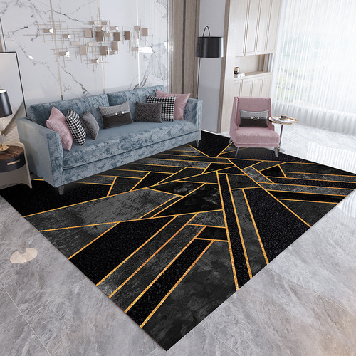 Nordic Abstract Art Living Room Rug Home Decor Light Luxury Geometric Pattern Bedroom Bedside Runner Simple Coffee Table Mat