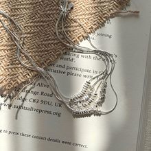 S925纯银不规则碎银子蛇骨项链女韩国极简ins小众设计高级锁骨链