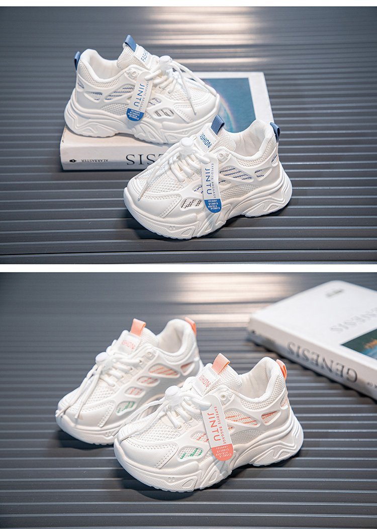 Atmungsaktive Mädchen Sneaker Aus Mesh, Leichte Schulturnschuhe_voghion.com