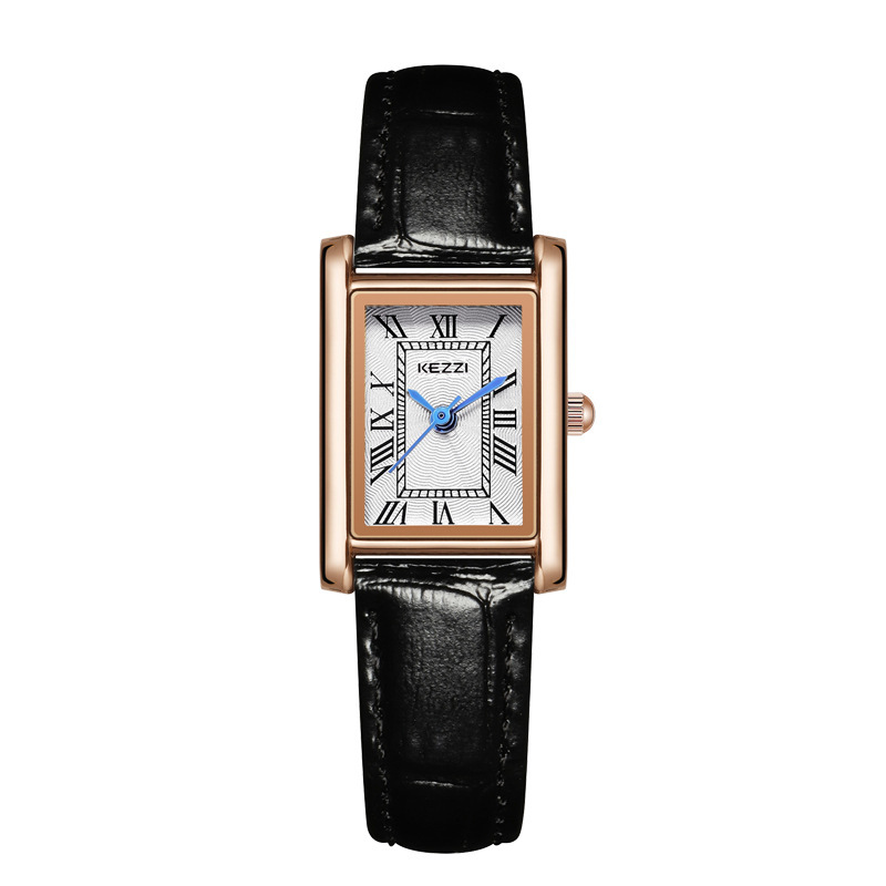 Gold Shell white plate black leather