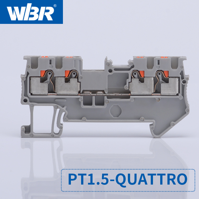 Dual-in Dual-out PT1.5 2.5 4 6 QUATTRO direct insertion terminal block four-wire spring terminal