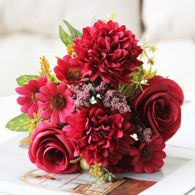 ✅ Original Feili Rose 7-Head Persian Rose Artificial Flower Home Decoration Ornament Photography Prop Handmade DIY