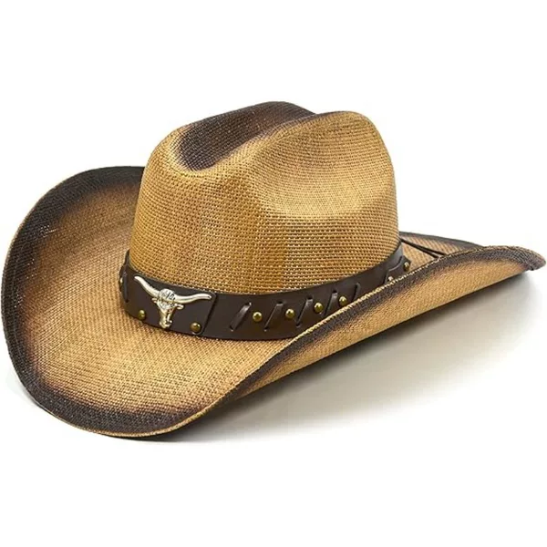 Cross-Border Amazon European and American Fashion Western Cowboy Straw Hat for Men and Women Casual Vacation Hard-Top Anti-Sun Cowboy Hat