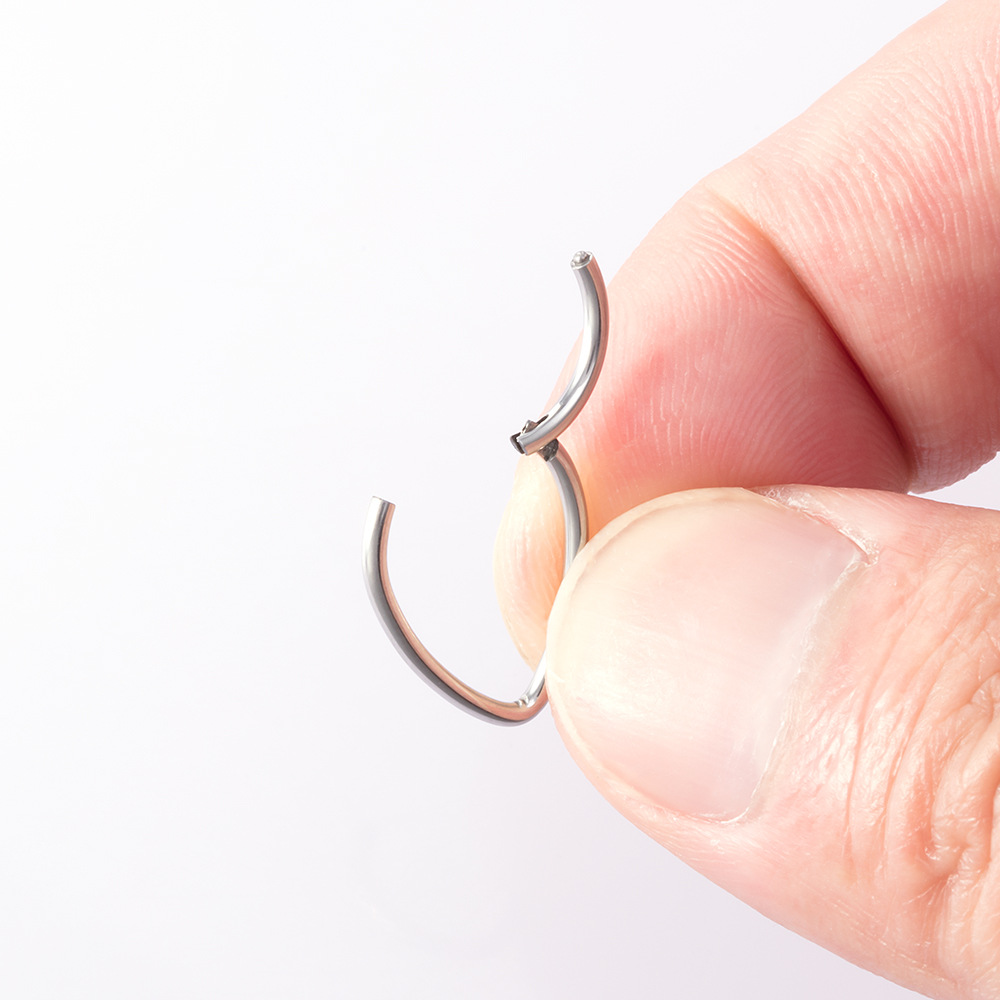 Simple Style Solid Color Stainless Steel Nose Ring 1 Piece