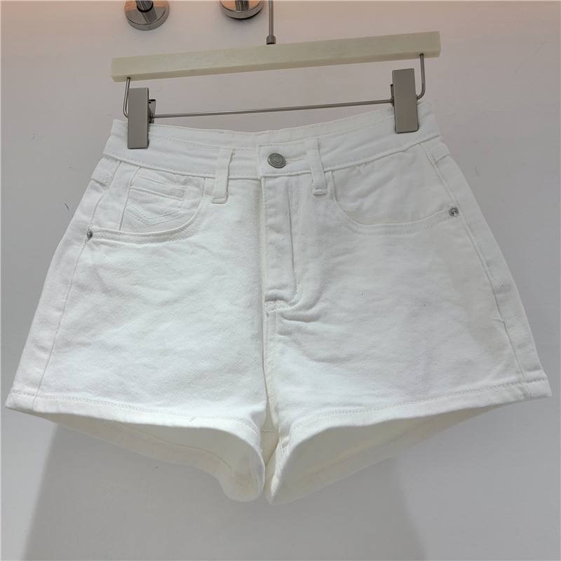 Pantalones Cortos de Mezclilla de Cintura Alta y Pierna Ancha para Mujer
