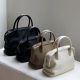 Simple All-Match Soft Top-Layer Cowhide Textile Large-Capacity Leather Tote Bag Commuter Portable Shell Women's Bag