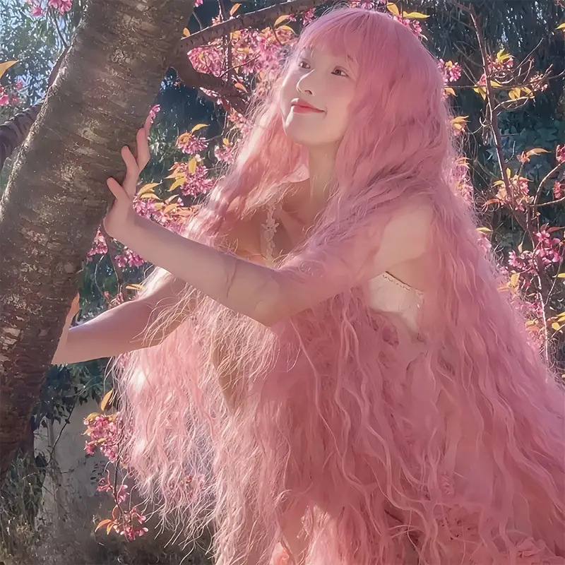 Cereza Reira Cosplay Wig Pink Lolita Super Long Wool Curly Wavy Hair Cereza Reira Cosplay Wig Pink Lolita Super Long Wool Curly Wavy Hair