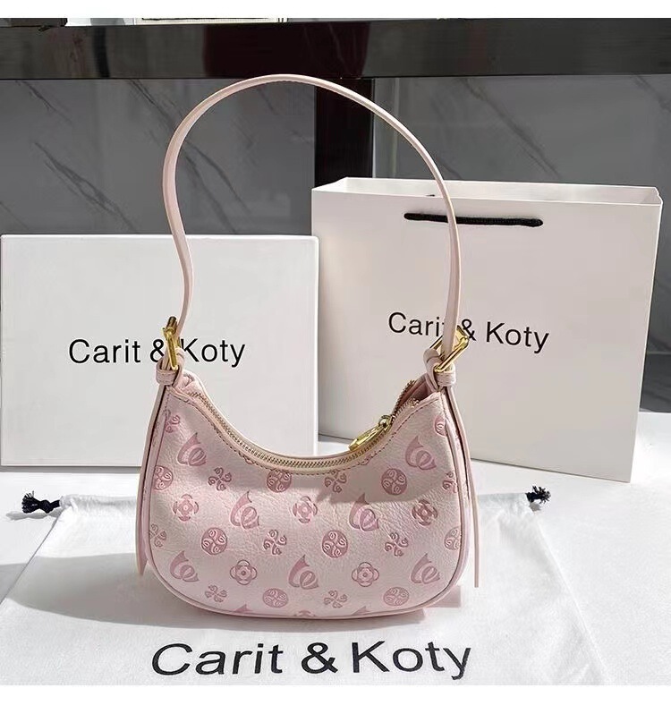Carit Koty Niche Pink Underarm Bag Women's Summer 2022 New Arrival Chuxing Bagel Shoulder Bag Crescent Carit Koty Niche Pink Underarm Bag Women's Summer 2022 New Arrival Chuxing Bagel Shoulder Bag Crescent