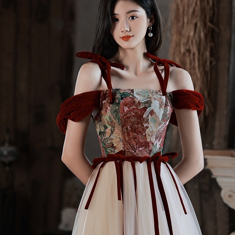 Evening Dress for Women 2025 New Elegant Celebrity Classy Wedding Dress Toast Dress Bride Design Banquet Engagement Dress